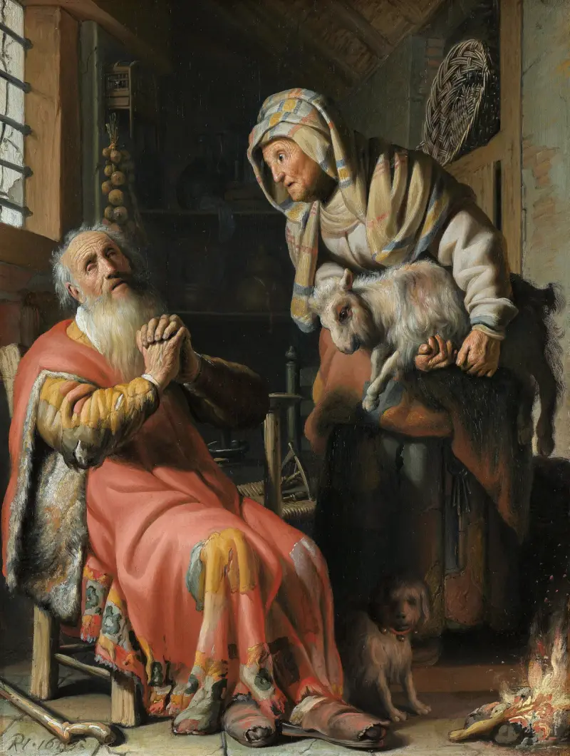 Tobit and Anna with the Kid av Rembrandt van Rijn