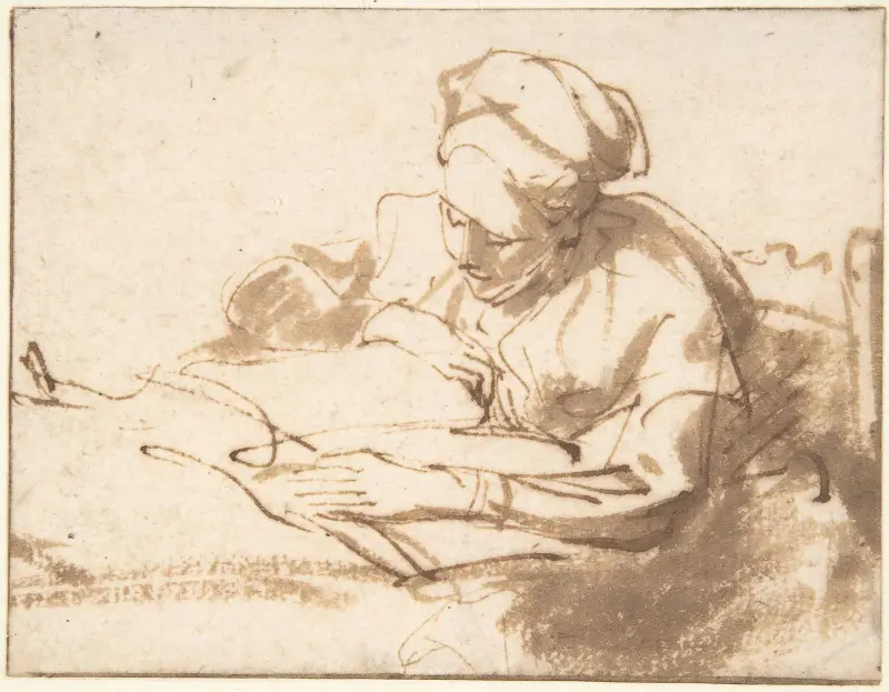Lesende Frau – Nr. 1 von Rembrandt van Rijn
