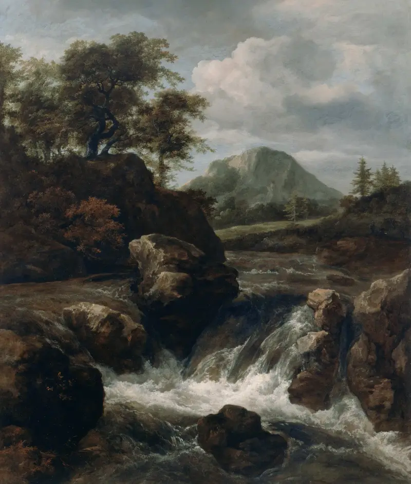 Ett vattenfall av Jacob van Ruisdael