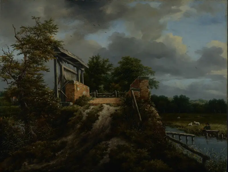 Most se zdymadlem, Jacob van Ruisdael