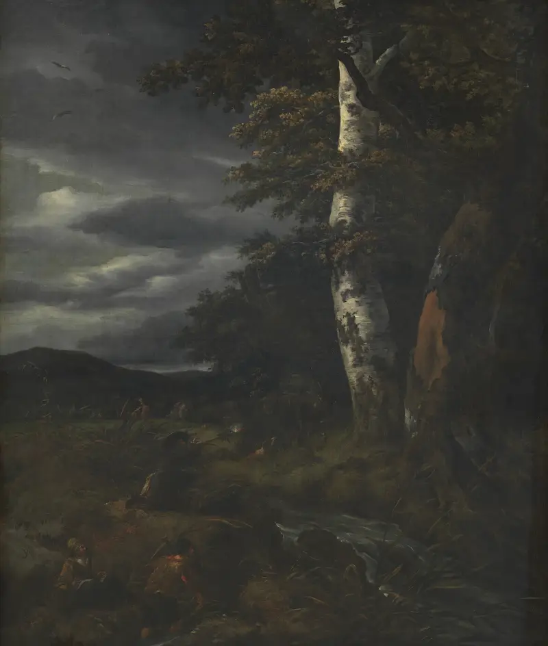 Landskap med jaktscen av Jacob van Ruisdael