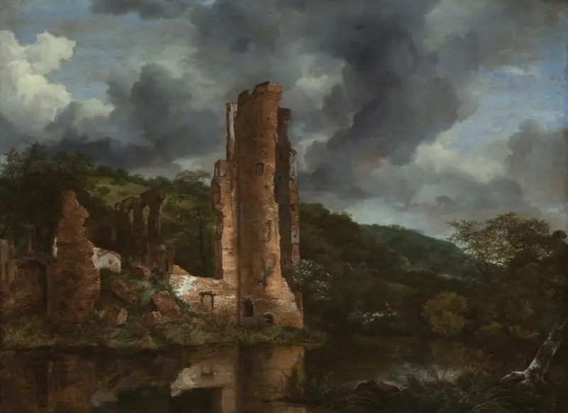 Landschaft mit den Ruinen des Schlosses Egmond von Jacob van Ruisdael