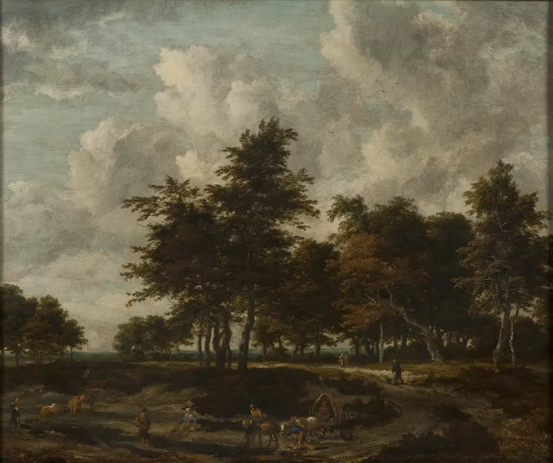 Väg genom en skogsdunge av Jacob van Ruisdael