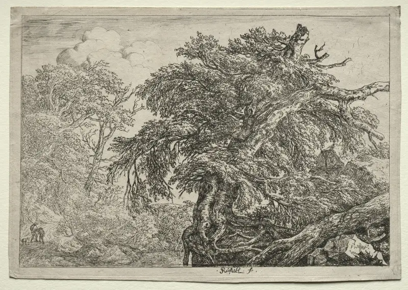 Två bönder och deras hund av Jacob van Ruisdael