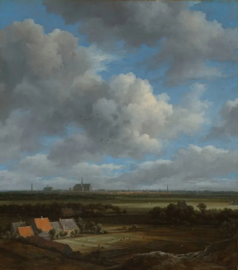 Vy över Haarlem från nordväst, med blekningsfälten i förgrunden av Jacob van Ruisdael