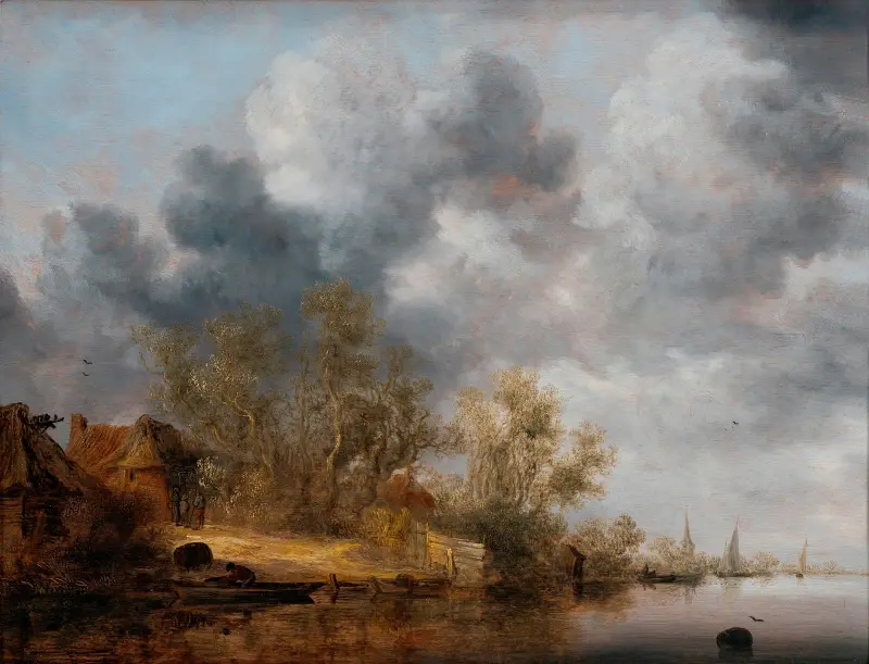 Holländisches Flussufer von Salomon van Ruysdael