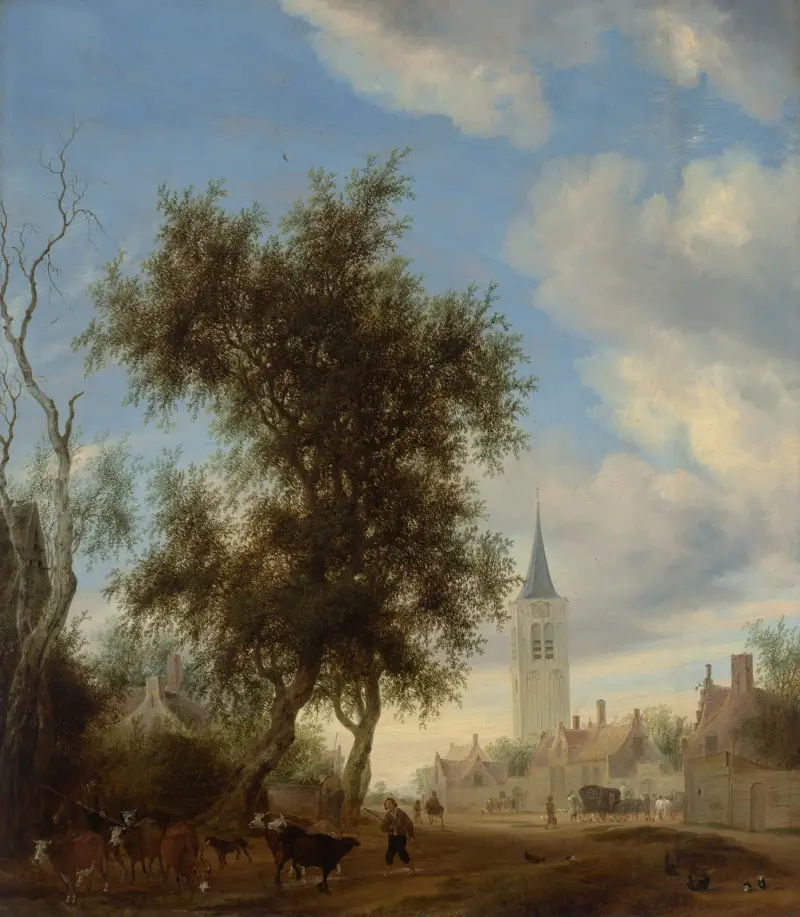 A view of Beverwijk av Salomon van Ruysdael