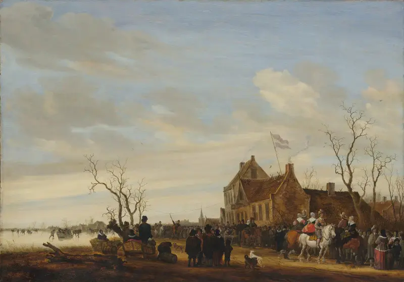 Lov na úhoře, Salomon van Ruysdael