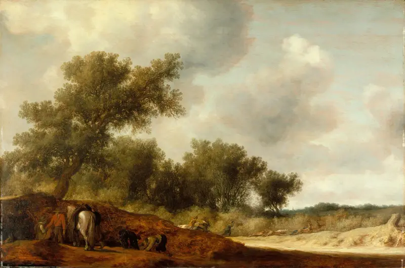 Landschaft mit Hirschjägern von Salomon van Ruysdael