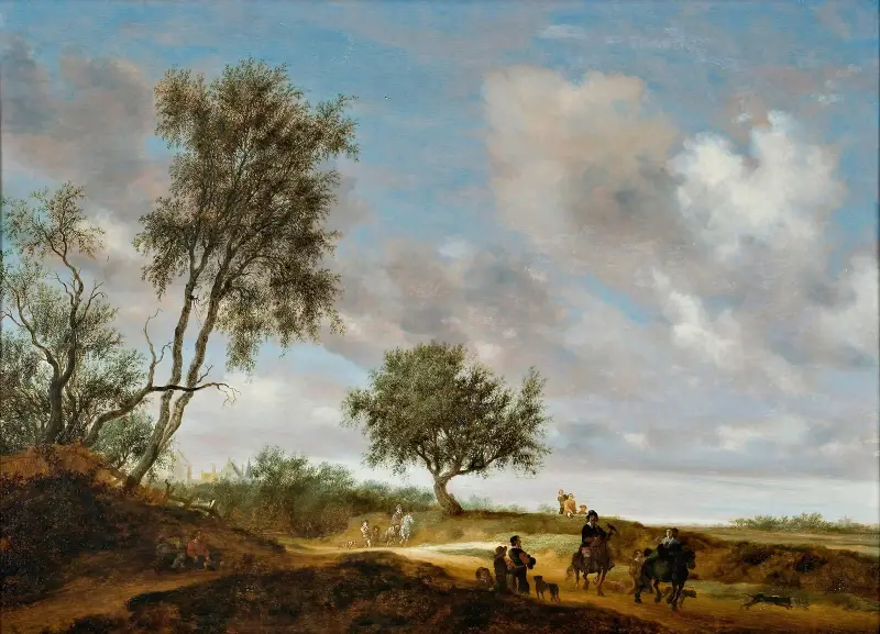 Landschaft mit Jägern von Salomon van Ruysdael