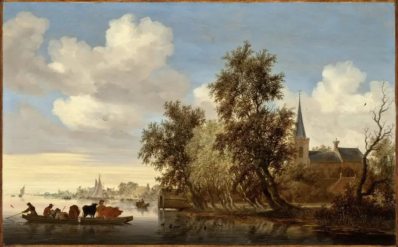 Říční krajina s přívozem, Salomon van Ruysdael