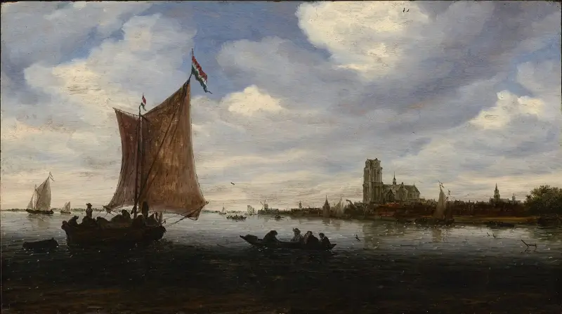 View of Dordrecht av Salomon van Ruysdael