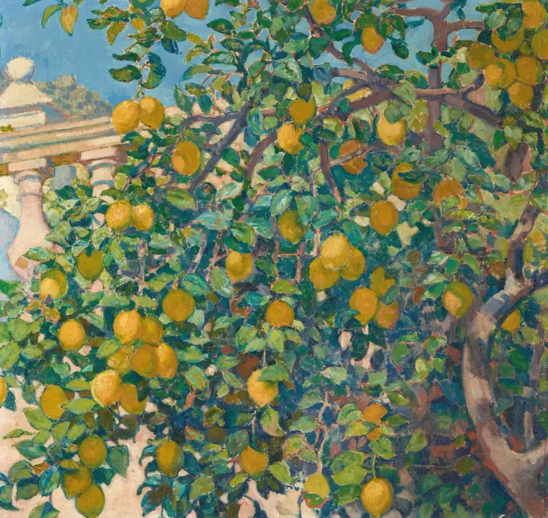 Zitronenbäume in La Mortola von Theo van Rysselberghe