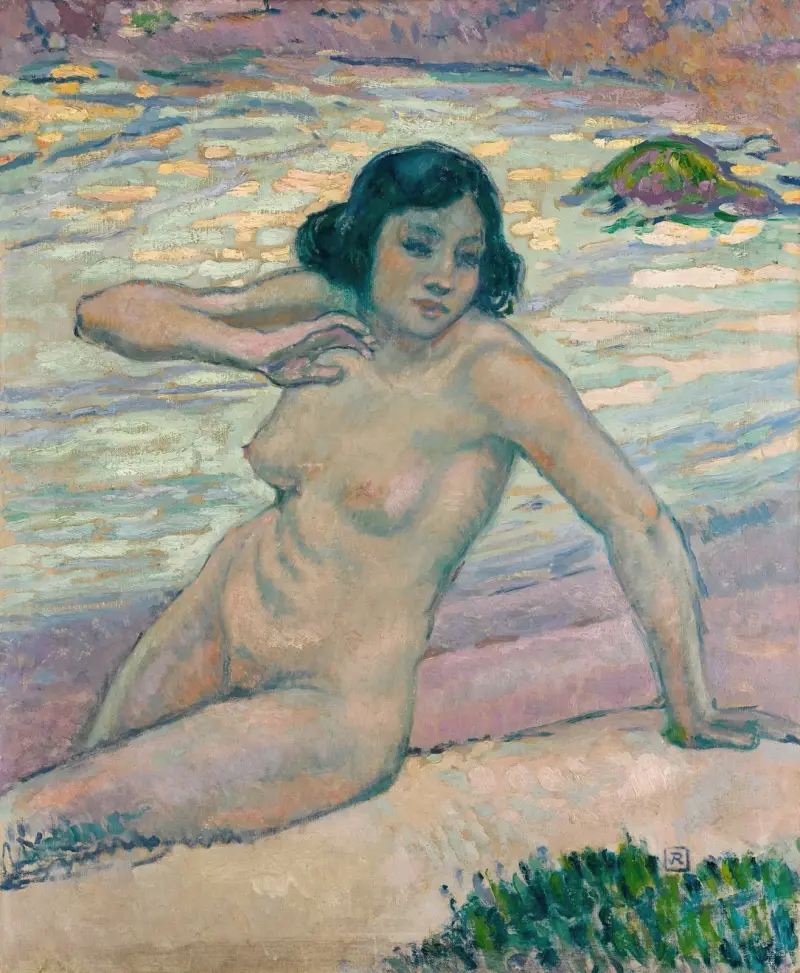 Studie für Nach dem Baden – Studie eines Aktes von Theo van Rysselberghe