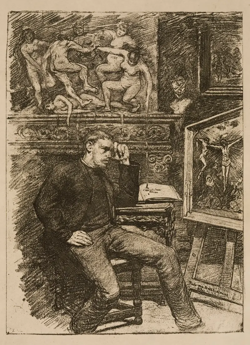 Frontispiece for Emile Verhaeren’s novella ‘Contes de minuit’ av Theo van Rysselberghe