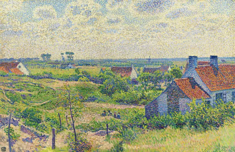 Landskap med hus av Theo van Rysselberghe