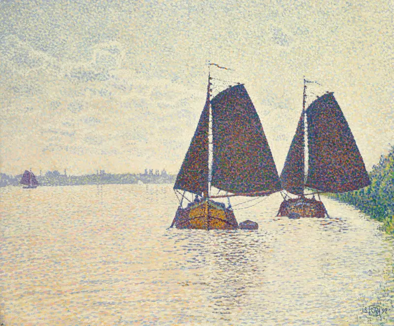 Pråmar på Schelde av Theo van Rysselberghe