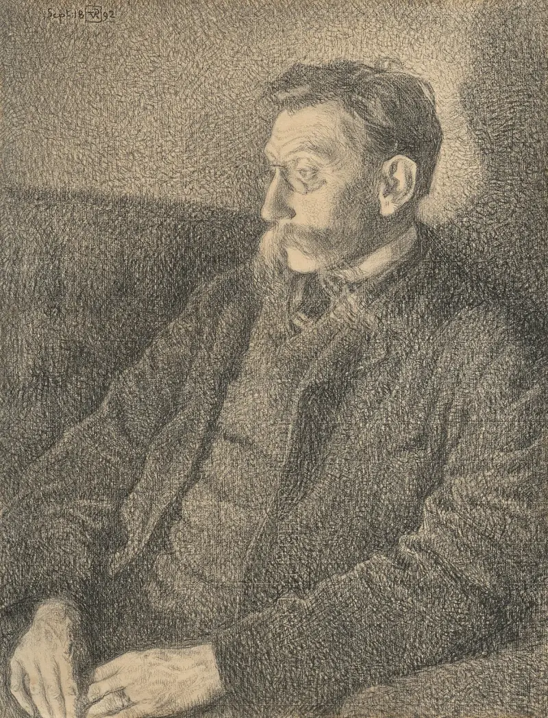 Porträtt av Émile Verhaeren av Theo van Rysselberghe