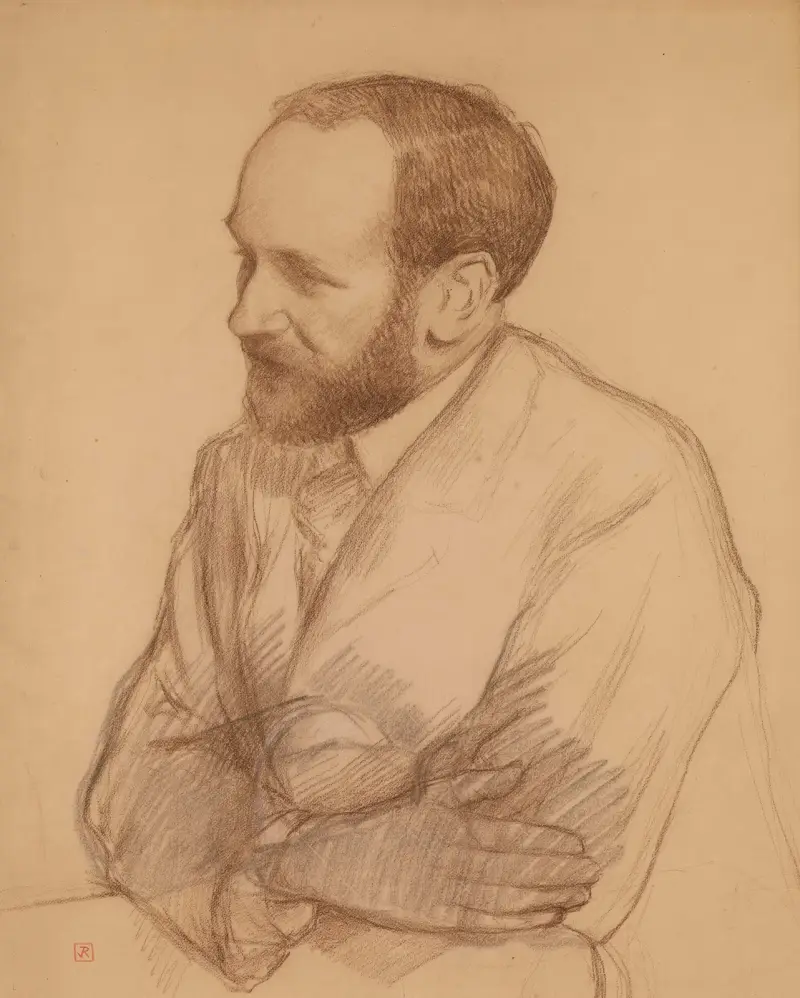 Portrait of Henri Ghéon av Theo van Rysselberghe