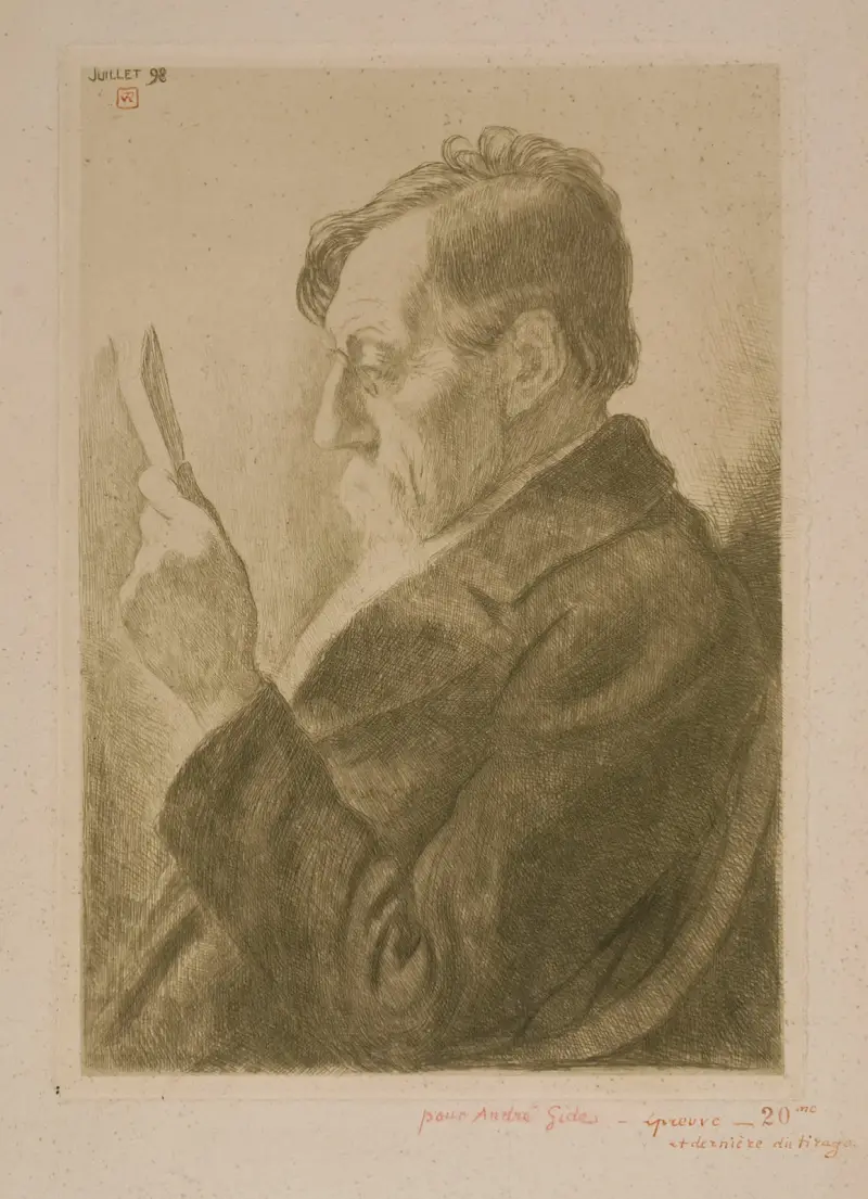 Portrait of the Writer Emile Verhaeren, Reading av Theo van Rysselberghe