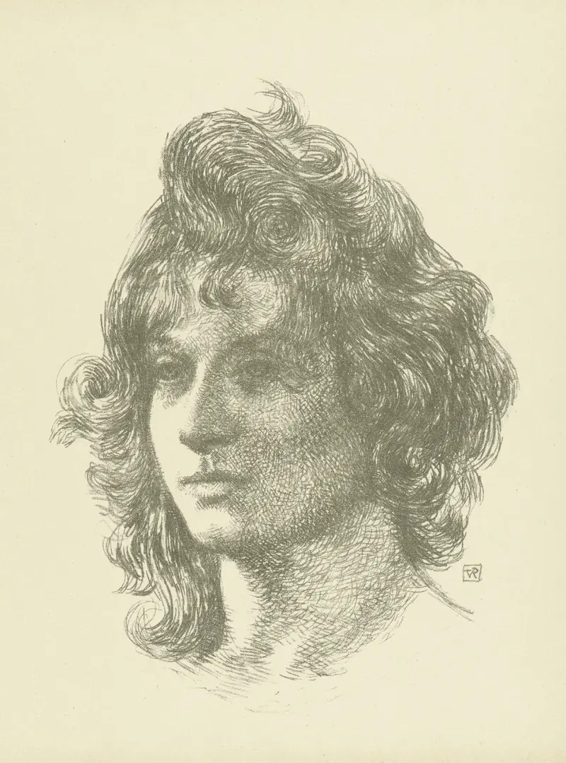 Portret van jonge vrouw av Theo van Rysselberghe
