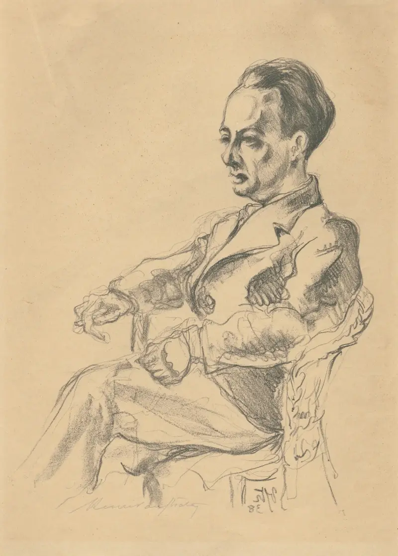 Porträtt av Frank Van den Wyngaert av Henri Van Straten