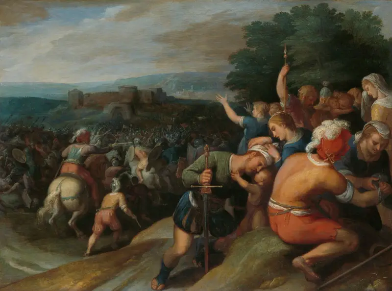 The Batavians Surround the Romans at Vetera av Otto van Veen