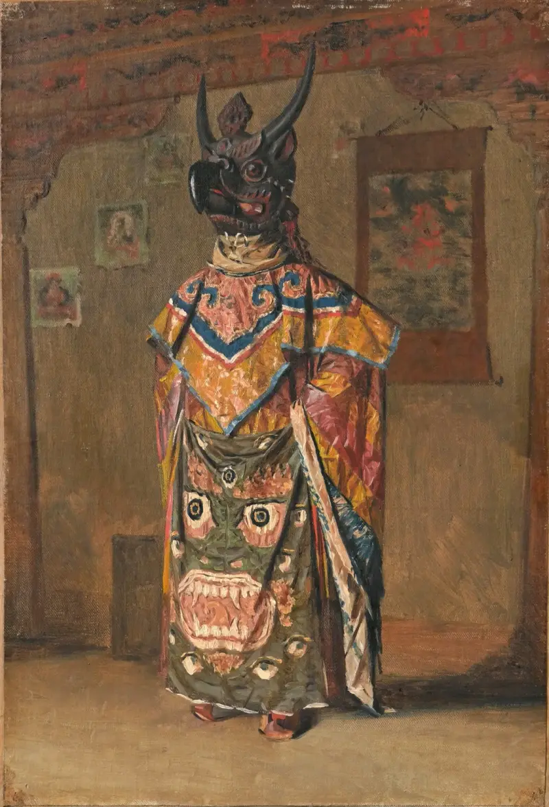 Ein buddhistischer Lama bei einem Fest im Kloster Pemionchi, Sikkim von Vasily Vereshchagin