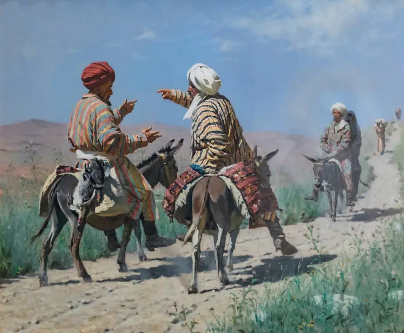 Mullahs auf dem Weg zum Basar von Vasily Vereshchagin