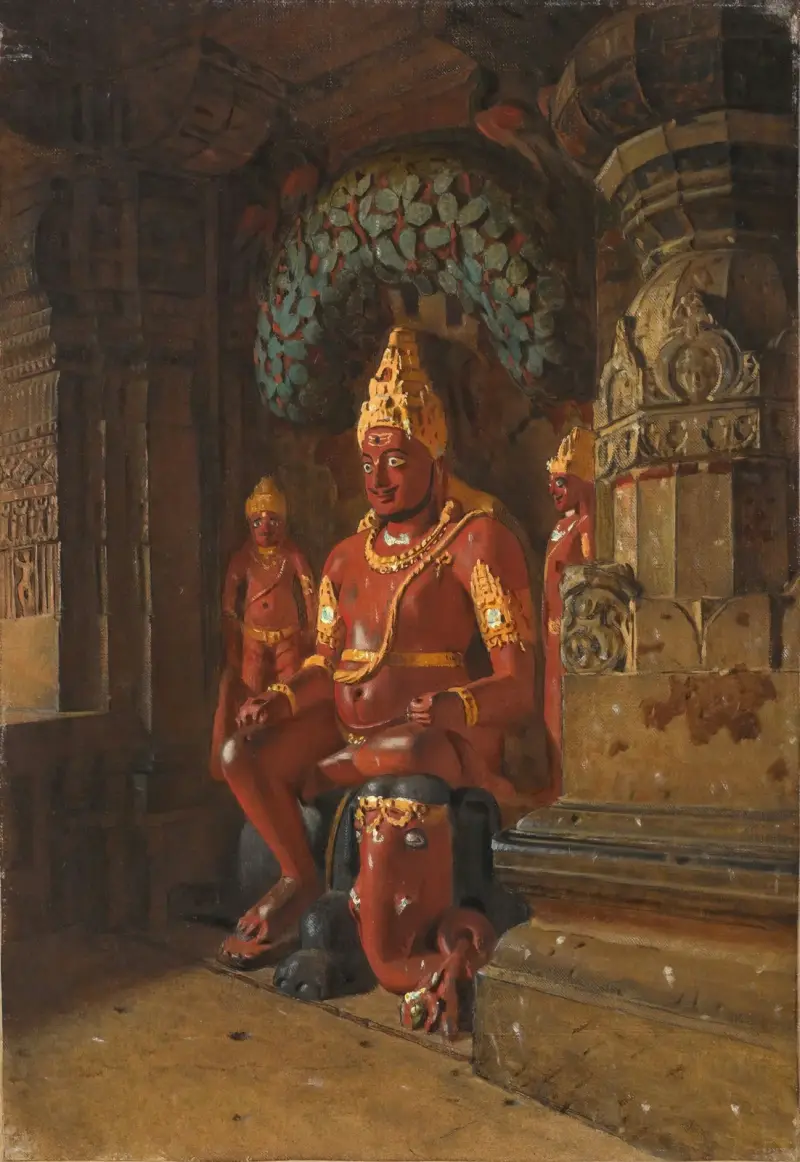 Vishnu-Statue im Indra-Tempel in Ellora von Vasily Vereshchagin