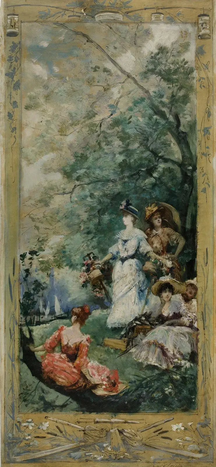 Lantlig fest utanför Paris, 1891 – nr 1 av Georges Jules Victor Clairin