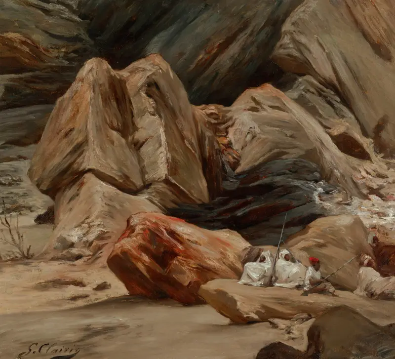 Vilande figurer i bergen av Georges Jules Victor Clairin