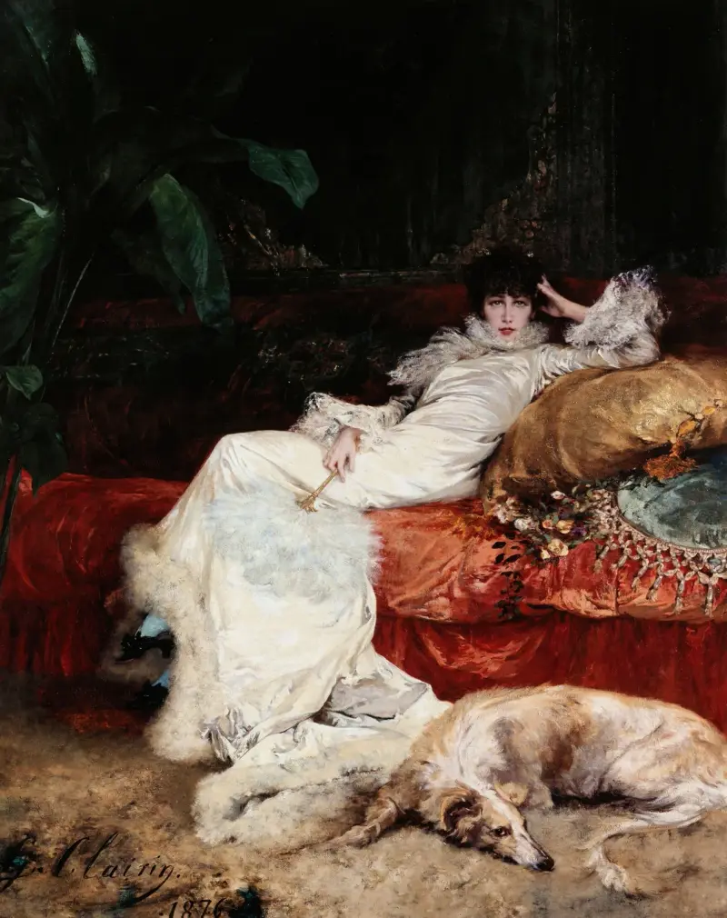Porträt von Sarah Bernhardt von Georges Jules Victor Clairin