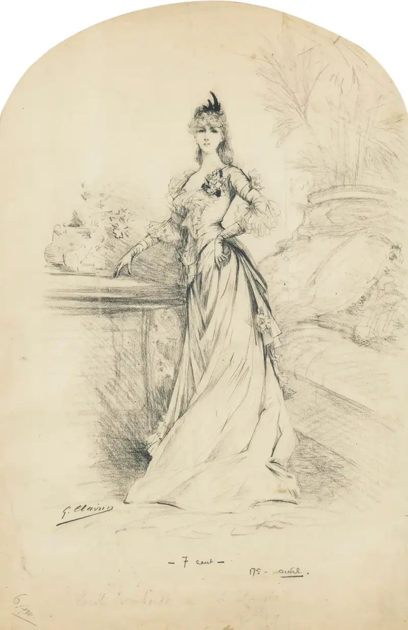 Sarah Bernhardt i L'Etrangère av Georges Jules Victor Clairin