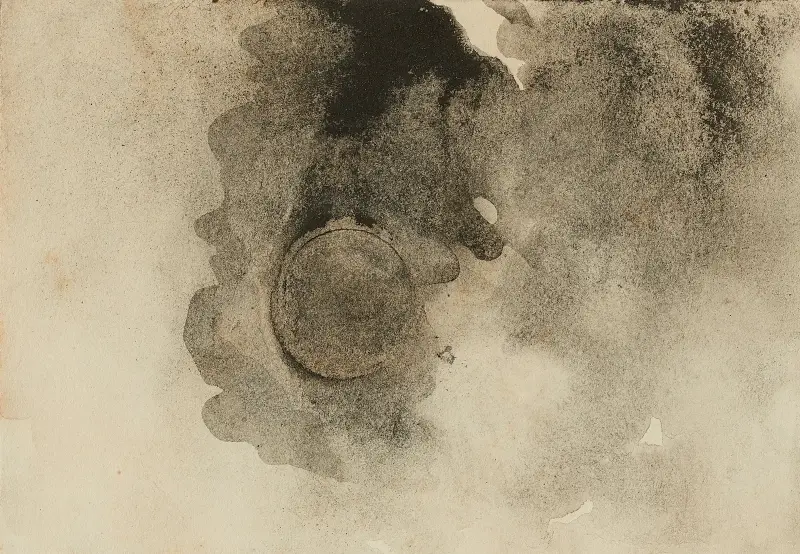 Ohne Titel Wolken und Sonne, Münzabdruck Schwarze Sonne von Victor Hugo
