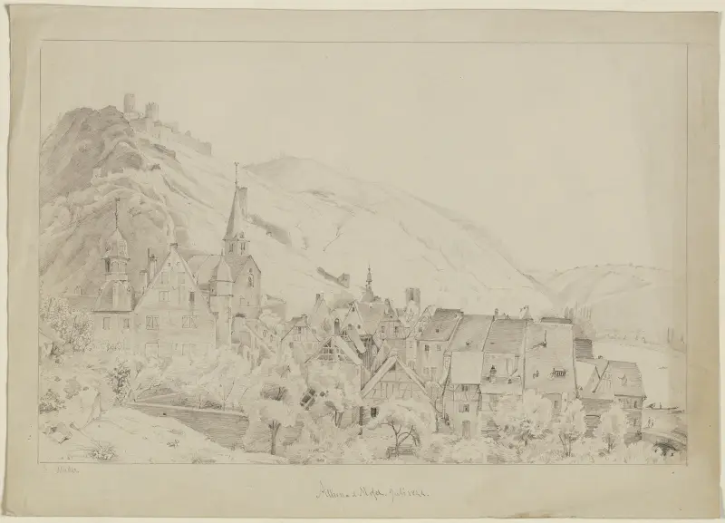 Ansicht von Alken an der Mosel av Victor Müller