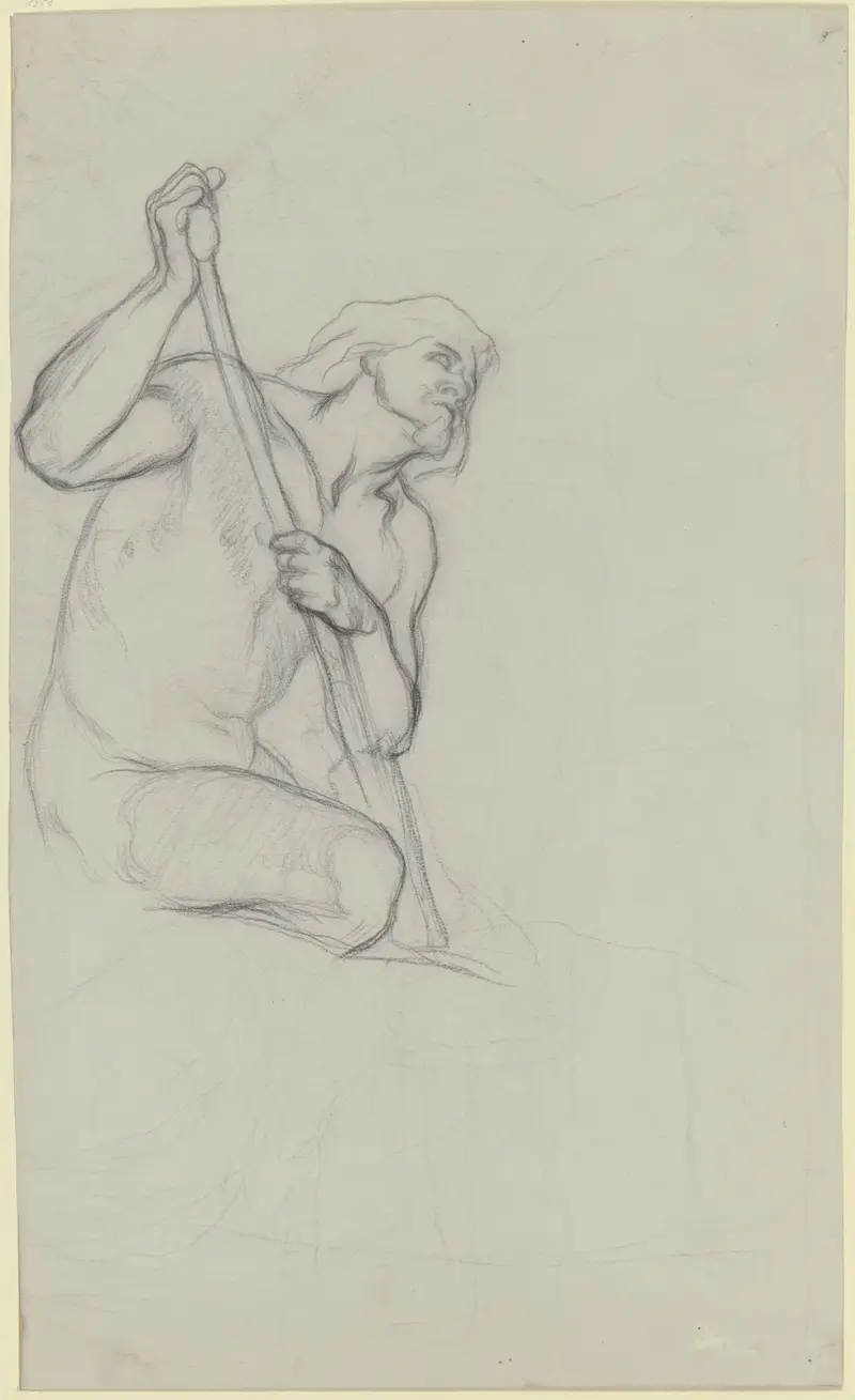 Der Totengräber aus ‚Hamlet und Horatio auf dem Kirchhof‘ von Victor Müller