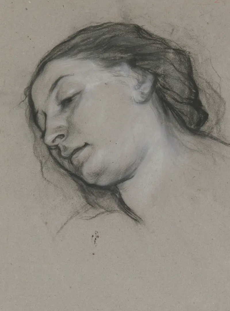 Huvud av den läsande kvinnan av Victor Müller
