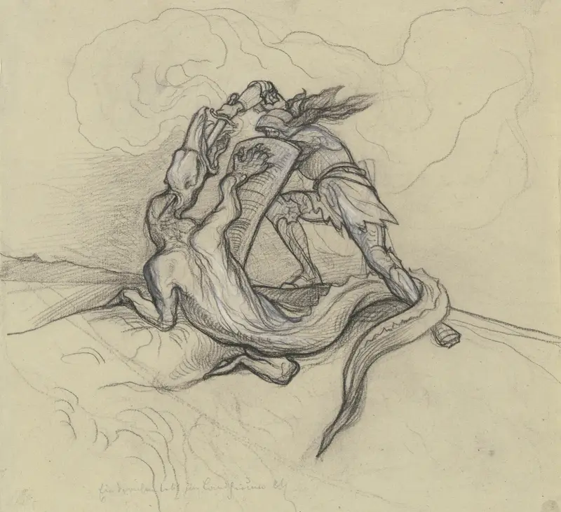 Siegfried dräper draken av Victor Müller