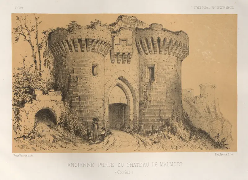 Ancienne Porte Du Chateau De Malmort (Correze) av Victor Petit