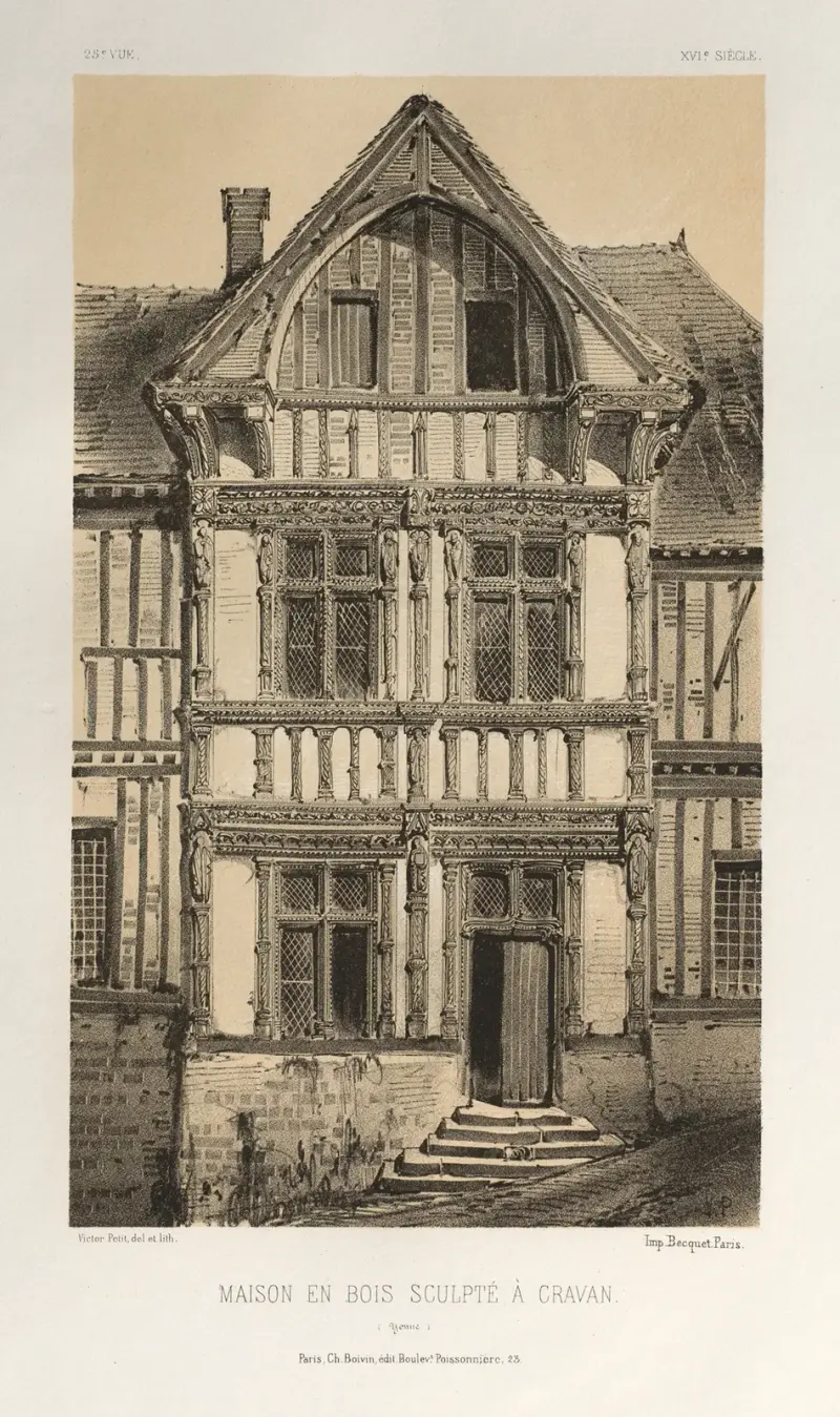 Maison En Bois Sculpte A Cravan (Yonne) av Victor Petit
