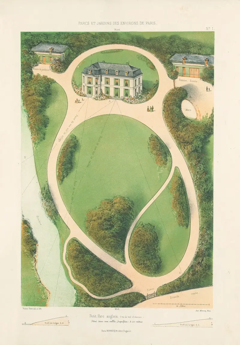 Kleiner Park (englischer Stil) in einem Tal von Victor Petit
