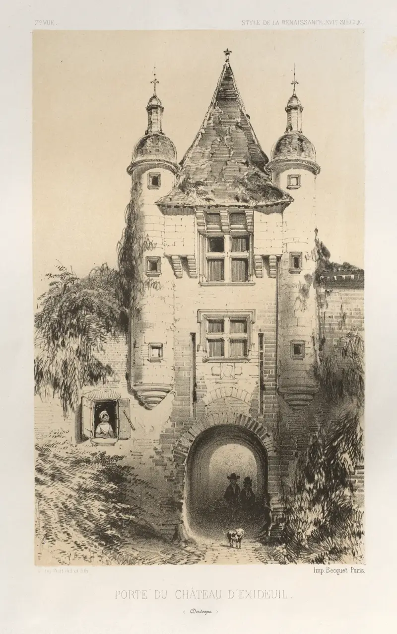 Tor des Schlosses von Exideuil (Dordogne) von Victor Petit