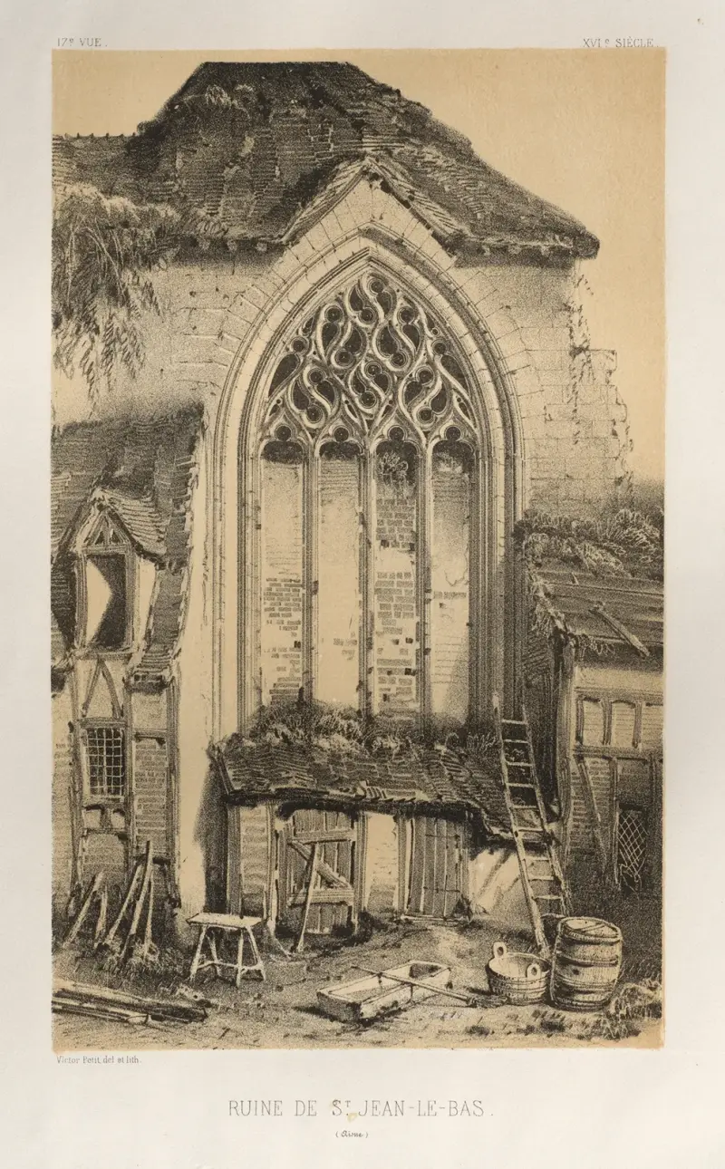 Ruine von Saint-Jean-Le-Bas (Aisne) von Victor Petit
