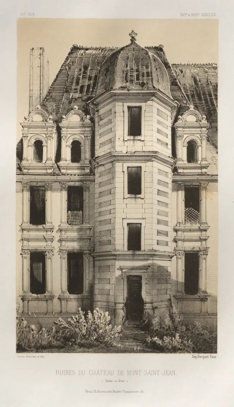 Ruinen des Schlosses Mont-Saint-Jean (Saône-et-Loire) von Victor Petit
