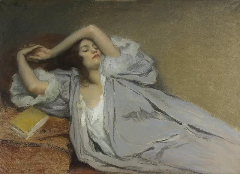 Femme étendue sur un divan av Victor Prouvé