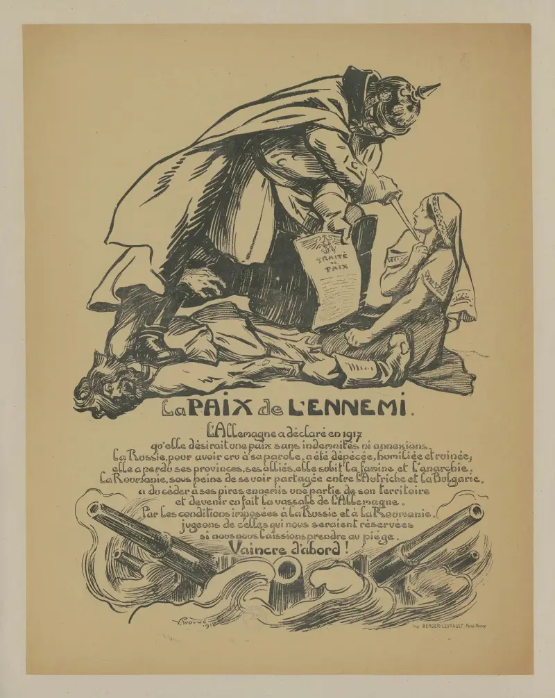 La paix de l’ennemi. L’Allemagne déclare en 1917 av Victor Prouvé