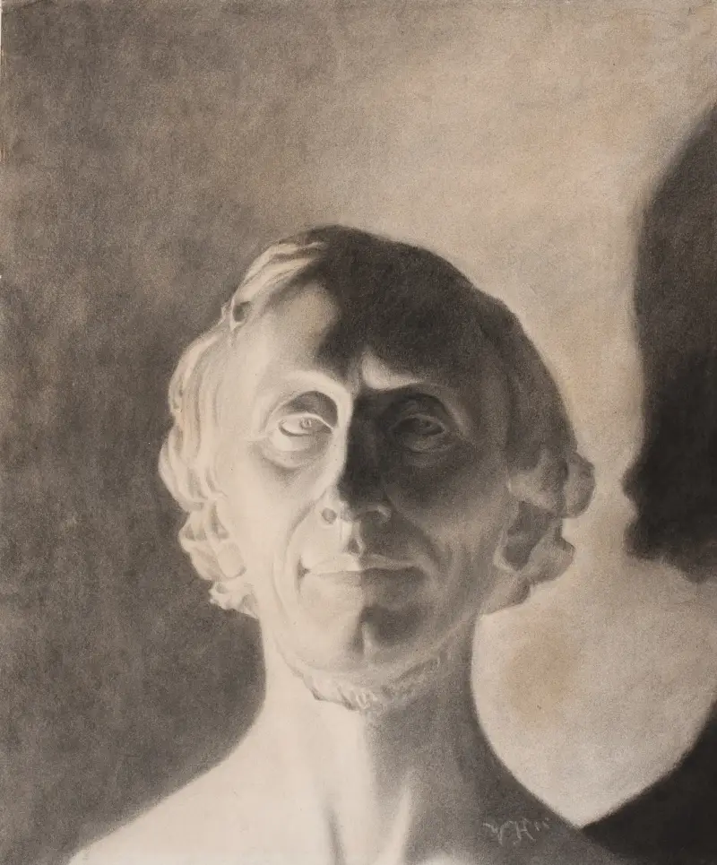 H.W. Bissens portrætbuste af H.C. Andersen av Vilhelm Hammershøi