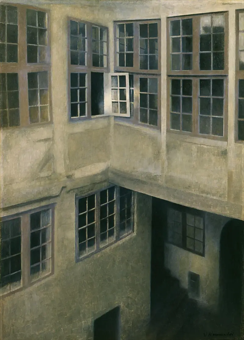 Interior of Courtyard, Strandgade 30 av Vilhelm Hammershøi