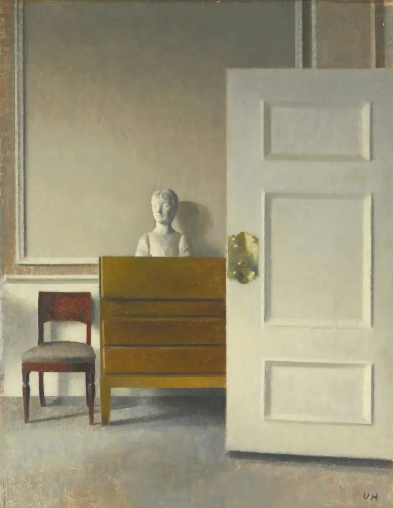 Interiér s bustou, Vilhelm Hammershøi